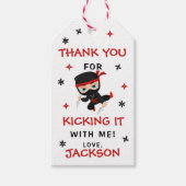 Schattigee Ninja Karate Verjaardagsjongen Dank u L Cadeaulabel (Voorkant)