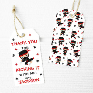 Schattigee Ninja Karate Verjaardagsjongen Dank u L Cadeaulabel