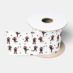 Schattigee Ninja Warrior Kinder zwart en rood patr Lint