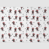 Schattigee Ninja Warrior Kinder zwart en rood patr Tissuepapier (Voorkant)