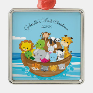 Schattigee Noah's Ark Baby's eerste kerst Ornament