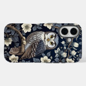 Schattigee Noordelijke Saw-Whet Uil en Moonflowers Case-Mate iPhone Case (Achterkant (horizontaal))