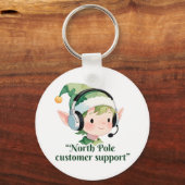 Schattigee Noordpool elf biedt klantenondersteunin Sleutelhanger (Voorkant)
