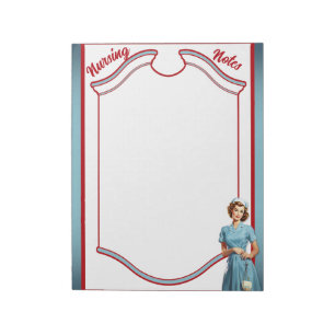 Schattigee Nostalgische Verpleegster Pinup_ Mam en Notitieblok