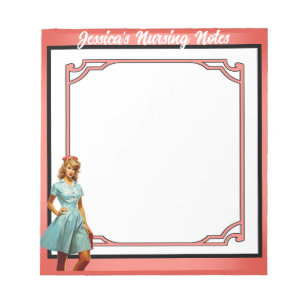 Schattigee nostalgische verpleegster Pinup_ Verple Notitieblok