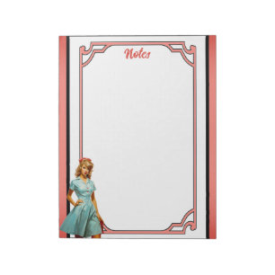 Schattigee nostalgische verpleegster Pinup_ Verple Notitieblok