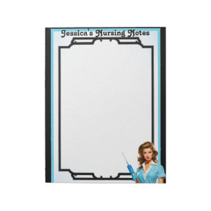 Schattigee nostalgische verpleegster pinup_ voor d notitieblok