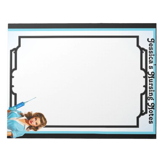 Schattigee nostalgische verpleegster pinup_ voor d notitieblok (Voorkant)