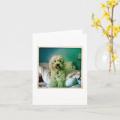 Schattigee Notecard Goldendoodle Kaart (Gele Bloem)
