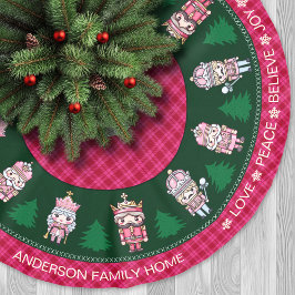 Schattigee Nutcrakers Roze & Groene Tartan Kerst Kerstboom Rok