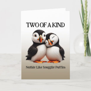 Schattigee Nuthin' Like Snugglin' Puffins Bedankkaart