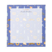 Schattigee NYC-patroonblauwe aangepaste naam Notitieblok (Voorkant)