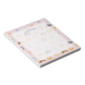 Schattigee NYC-patroonroze aangepaste naam Notitieblok (Schuin)