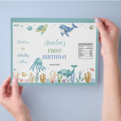 Schattigee Ocean Animals Verjaardag Chip Bag Wrapp Flyer (Hand)