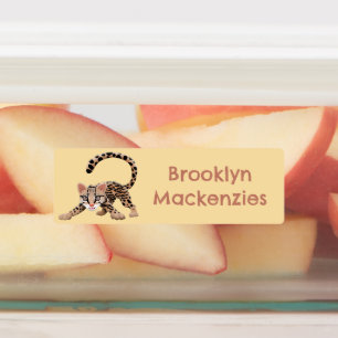 Schattigee Ocelot cartoon Illustratie Gepersonalis Labels