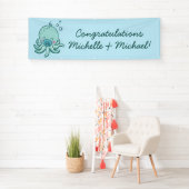 Schattigee Octopus Baby shower Kawaii Blue Boy Spandoek (Insitu)