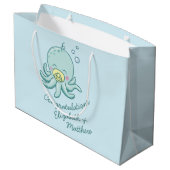 Schattigee Octopus Baby shower Kawaii Groot Cadeauzakje (Achterkant Gekanteld)