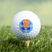 Schattigee Octopus Cartoon Blue Plaid Custom Name Golfballen (Insitu Shirt)