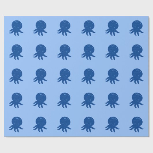 Schattigee Octopus Cartoon Oude Papier Print (Vlak)