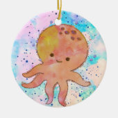 Schattigee octopus Cartoon Waterverf Keramisch Ornament (Voorkant)