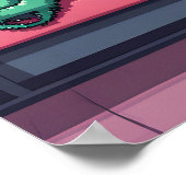 Schattigee octopus op een Sunset Subway Ride Poster (Hoek)