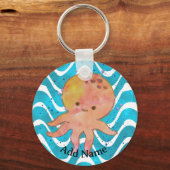 Schattigee Octopus Waterverf Cartoon Sleutelhanger (Voorkant)