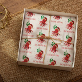 Schattigee Octopus Zeeen en Groeten Mistletoe Tissuepapier