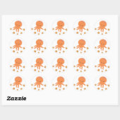 Schattigee octopus zeester Cartoon Ronde Sticker (Vel)