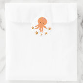 Schattigee octopus zeester Cartoon Ronde Sticker (Tas)