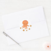 Schattigee octopus zeester Cartoon Ronde Sticker (Envelop)