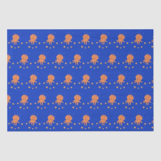 Schattigee octopus zeester Cartoon Tissuepapier (Voorkant)