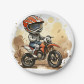 Schattigee off-road motorverjaardag papieren bordje (Voorkant)