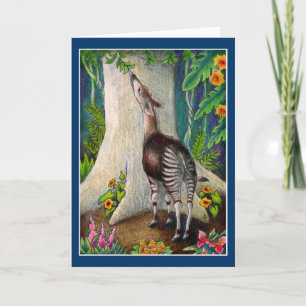 Schattigee Okapi in het regenwoud begroeting of br Kaart