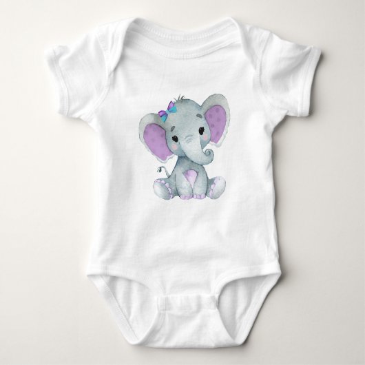 Schattigee olifant baby meisje bodysuit (Voorkant)