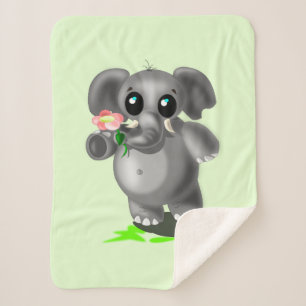 Schattigee Olifant Baby Sherpa Deken - Kies kleur