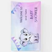 Schattigee olifant Baby shower banner (Verticaal)