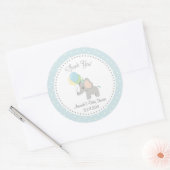 Schattigee Olifant Baby shower Sticker (blauw) (Envelop)