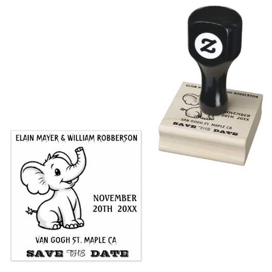  Schattigee olifant Bewaar de datum Rubberstempel (Gestempeld)