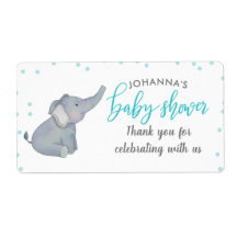 Schattigee olifant blauw Confetti Baby shower dank