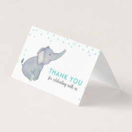Schattigee olifant blauw Confetti Baby shower dank Kaart
