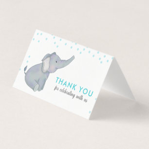Schattigee olifant blauw Confetti Baby shower dank Kaart