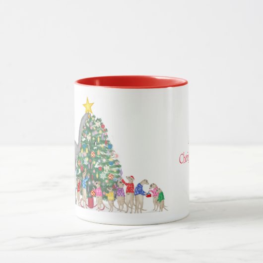 Schattigee olifant en meerkats Kerstmis mok (Midden)