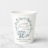 Schattigee Olifant Eucalyptus Baby Jongensdouche Papieren Bekers (Voorkant)