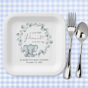 Schattigee Olifant Eucalyptus Baby Jongensdouche Papieren Bordje