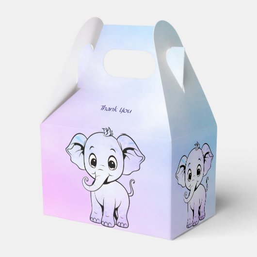 Schattigee olifant gunstbox bedankdoosjes (Achterkant)