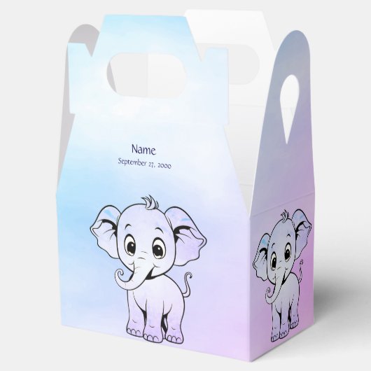 Schattigee olifant gunstbox bedankdoosjes (Geopend)