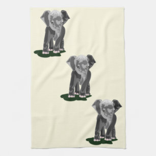 Schattigee olifant keukenhanddoek