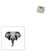 Schattigee olifant lage poly illustratie 	rubberstempel (Gestempeld)