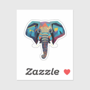 Schattigee olifant lage poly illustratie sticker