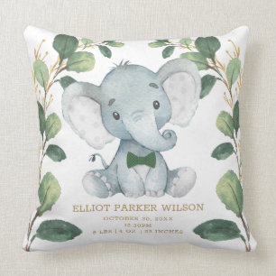 Schattigee Olifant Little Man Greenery Gold Geboor Kussen